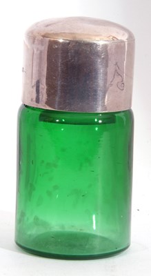 Lot 3 - Antique green glass smelling salts bottle of...
