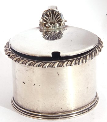 Lot 5 - George IV silver drum mustard pot, applied...