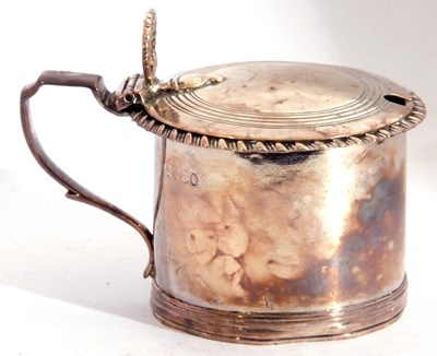 Lot 6 - William IV silver drum mustard of typical form...