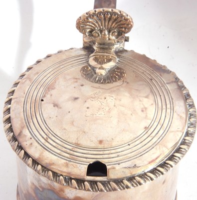 Lot 6 - William IV silver drum mustard of typical form...