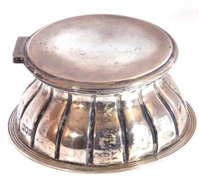 Lot 8 - Antique silver mounted inkwell of spreading...