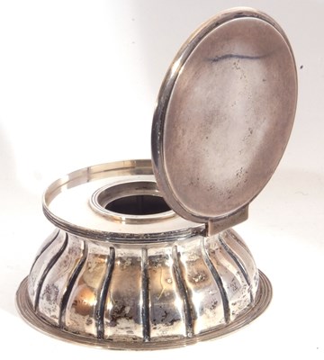 Lot 8 - Antique silver mounted inkwell of spreading...