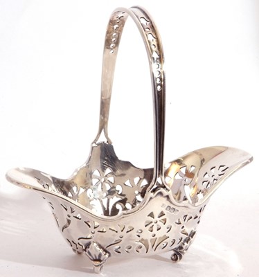 Lot 14 - Edwardian silver bon-bon basket, the geometric...