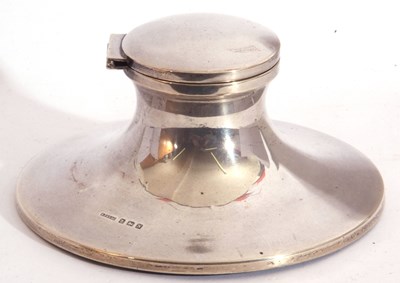 Lot 15 - George VI silver capstan inkwell of typical...