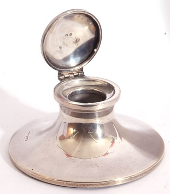 Lot 15 - George VI silver capstan inkwell of typical...