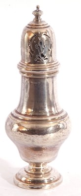Lot 29 - George V silver caster of baluster form, the...