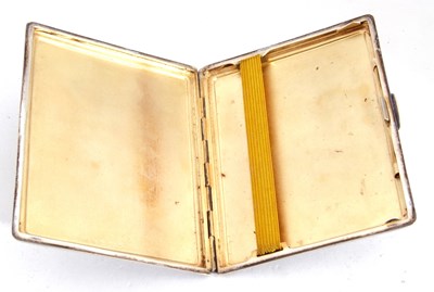 Lot 37 - Art Deco silver cigarette case of rectangular...
