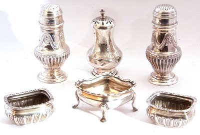 Lot 39 - Mixed Lot: two silver casters with pull off...