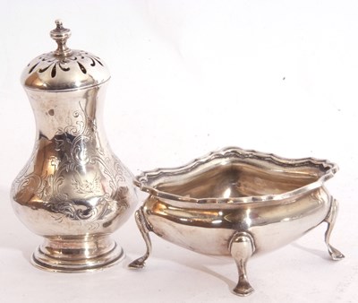 Lot 39 - Mixed Lot: two silver casters with pull off...
