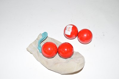 Lot 270 - Two pairs novelty double red billiard balls