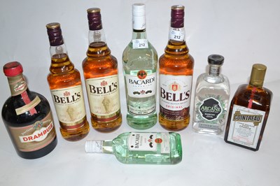 Lot 212 - Three bottles of Bells whisky, two bottles of...