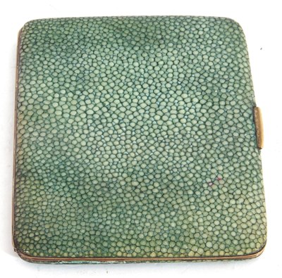 Lot 52 - Antique shagreen and brass cigarette case, 11...