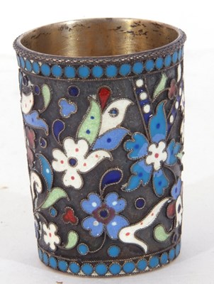 Lot 52 - Russian silver and cloisonne enamel...
