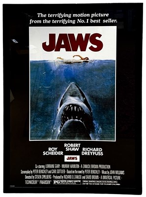 Lot 91 - A reproduction one sheet poster for JAWS....