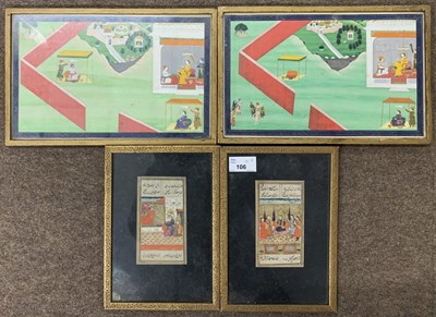 Lot 106 - Indian / Persian School, four gouache on laid...