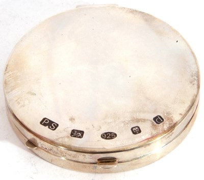 Lot 69 - Elizabeth II silver mirrored compact, the...