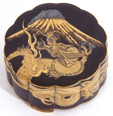 Lot 71 - Japanese mixed metal trinket box of circular...
