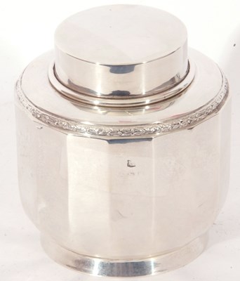 Lot 76 - Silver hallmarked panelled caddy of squat...
