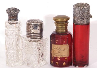 Lot 79 - Mixed Lot: cut glass scent bottle of...