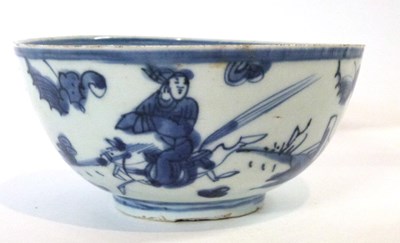 Lot 254 - A Chinese porcelain bowl decorated in blue and...