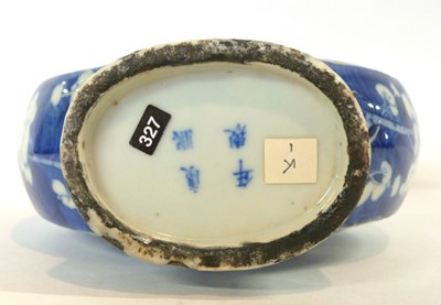Lot 266 - A Chinese porcelain moon flask, the blue...