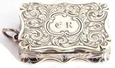 Lot 84 - Victorian silver vinaigrette, the rectangular...