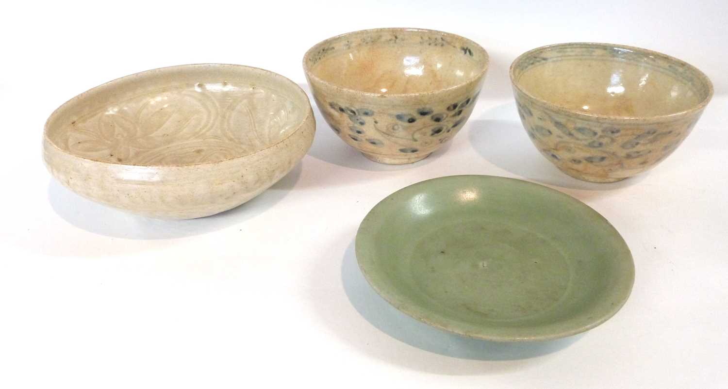 Lot 278 - Group of four pottery dishes, one possibly...