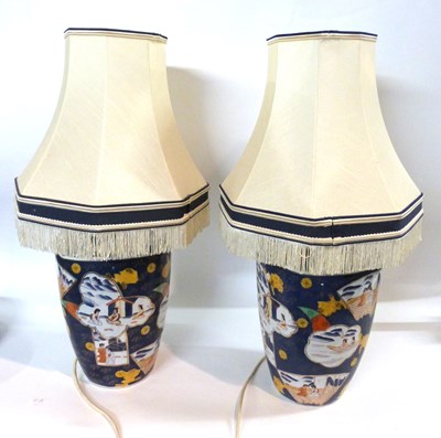 Lot 288 - Pair of Chinese porcelain lamp bases with...