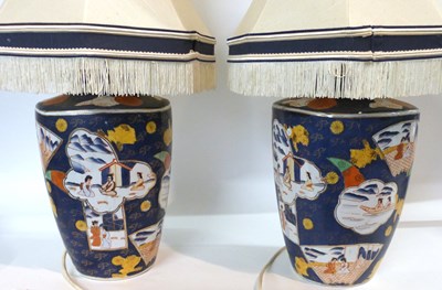 Lot 288 - Pair of Chinese porcelain lamp bases with...