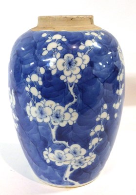 Lot 291 - A 19th Century Chinese porcelain jar, the blue...