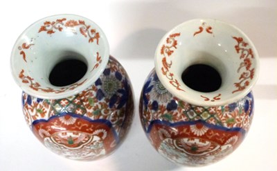 Lot 294 - A pair of Japanese porcelain vases Meiji...