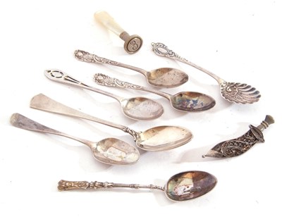 Lot 91 - Mixed Lot: six various silver tea spoons to...