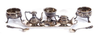 Lot 108 - Mixed Lot: miniature silver three piece...