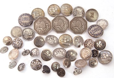 Lot 114 - Quantity of metal buttons to include seven...