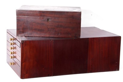 Lot 122 - Six drawer mahogany cabinet together with a...