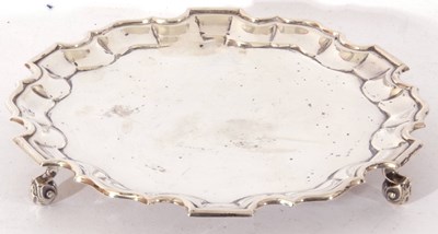 Lot 129 - George V card salver, having raised...