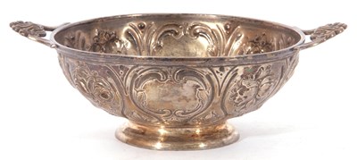 Lot 134 - Victorian silver twin handled bowl of squat...