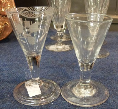 Lot 306 - Two 18th Century wine glasses both with...