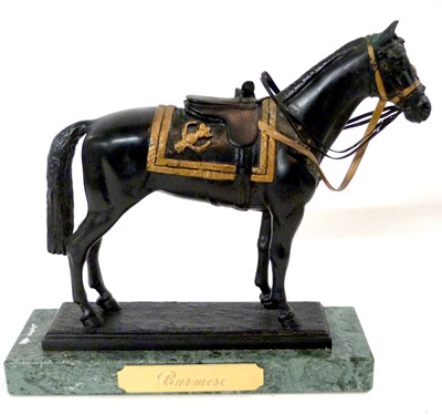Lot 337 - Bronze model of the late Queen's horse Burmese,...