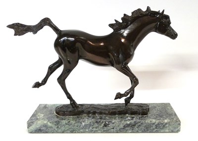 Lot 338 - Bronzed model of a stallion, impressed Osborne...