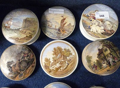 Lot 442 - A collection of ten pot lids with various...