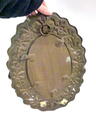 Lot 362 - A copper Arts & Crafts hall mirror with two...