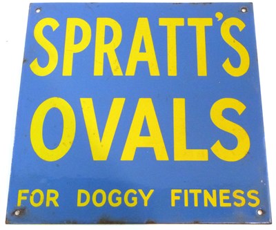 Lot 347 - An enamel sign for Spratts Oval for Doggy...