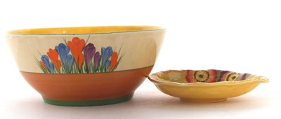 Lot 38 - A large Clarice Cliff crocus bowl together...