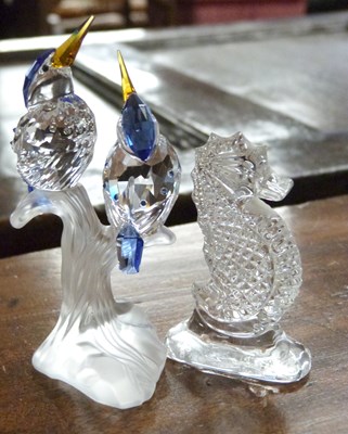 Lot 391 - A glass model of a seahorse with Waterford...