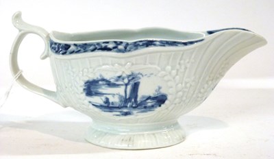 Lot 394 - A Worcester porcelain sauce boat of fleeted...