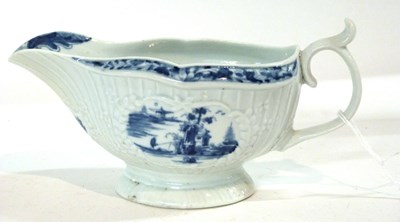 Lot 394 - A Worcester porcelain sauce boat of fleeted...