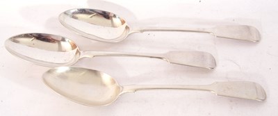 Lot 159 - Group of three Victorian silver Fiddle pattern...