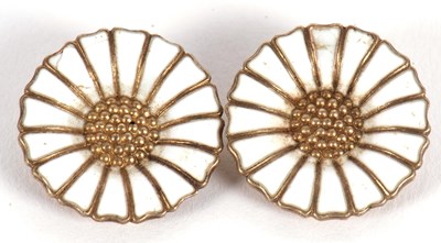 Lot 129 - A pair of Danish silver gilt earrings by Anton...