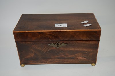 Lot 484 - A small 19th Century mahogany tea caddy of...
